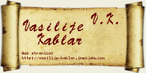 Vasilije Kablar vizit kartica